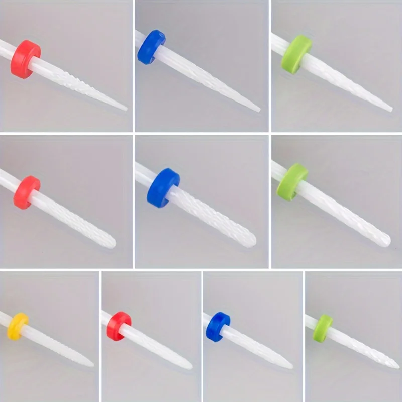 Testa per molatura per unghie in ceramica bianca Lucidatura per molatura per unghie Strumento per manicure elettrico Levigatrice per cuticole Accessori per utensili per punte da trapano