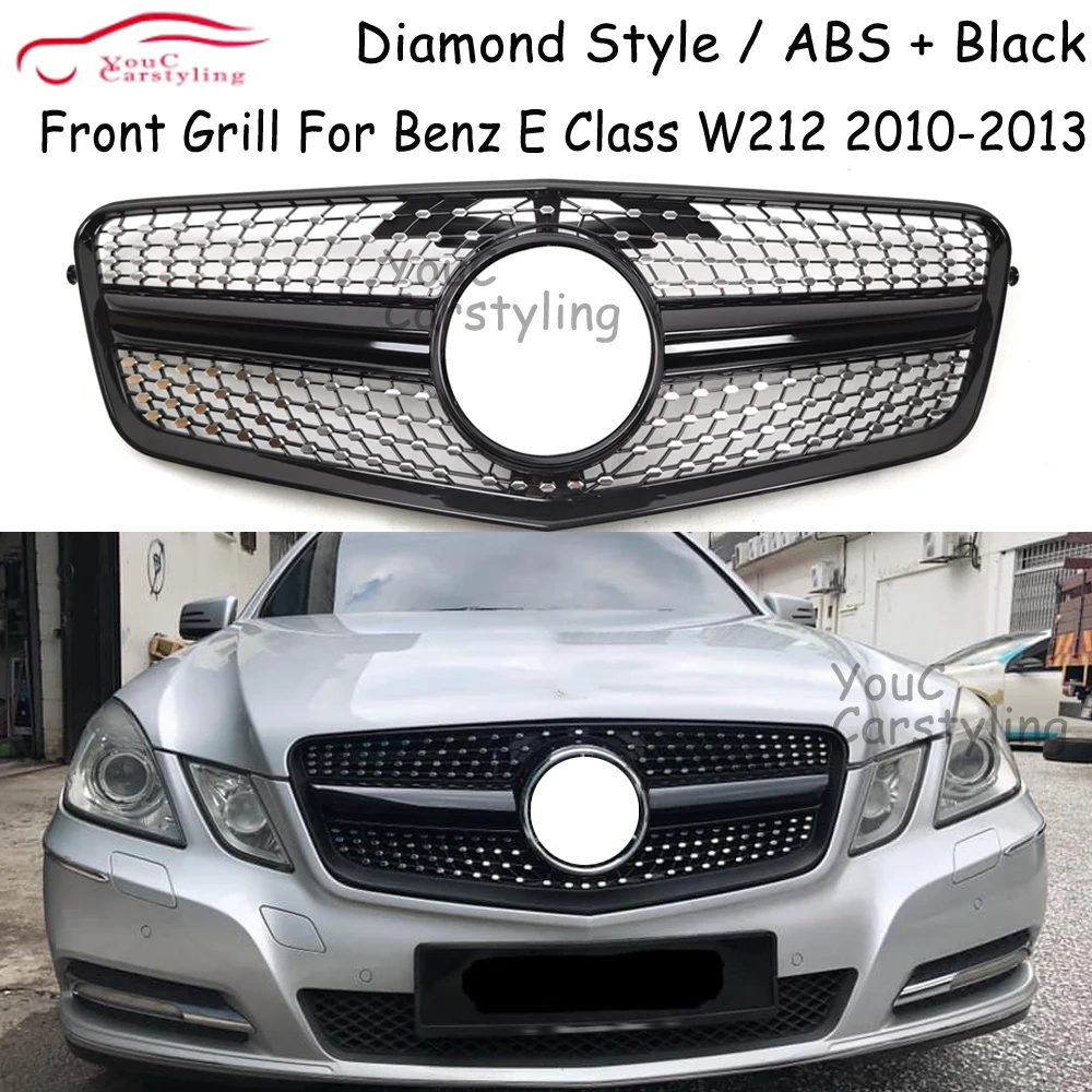 W212 Diamond Grille For Mercedes E Class W212 Pre-facelift 2010 2011 2012 2013 E200 E250 E300 E350 E400 Front Bumper Grill Mesh