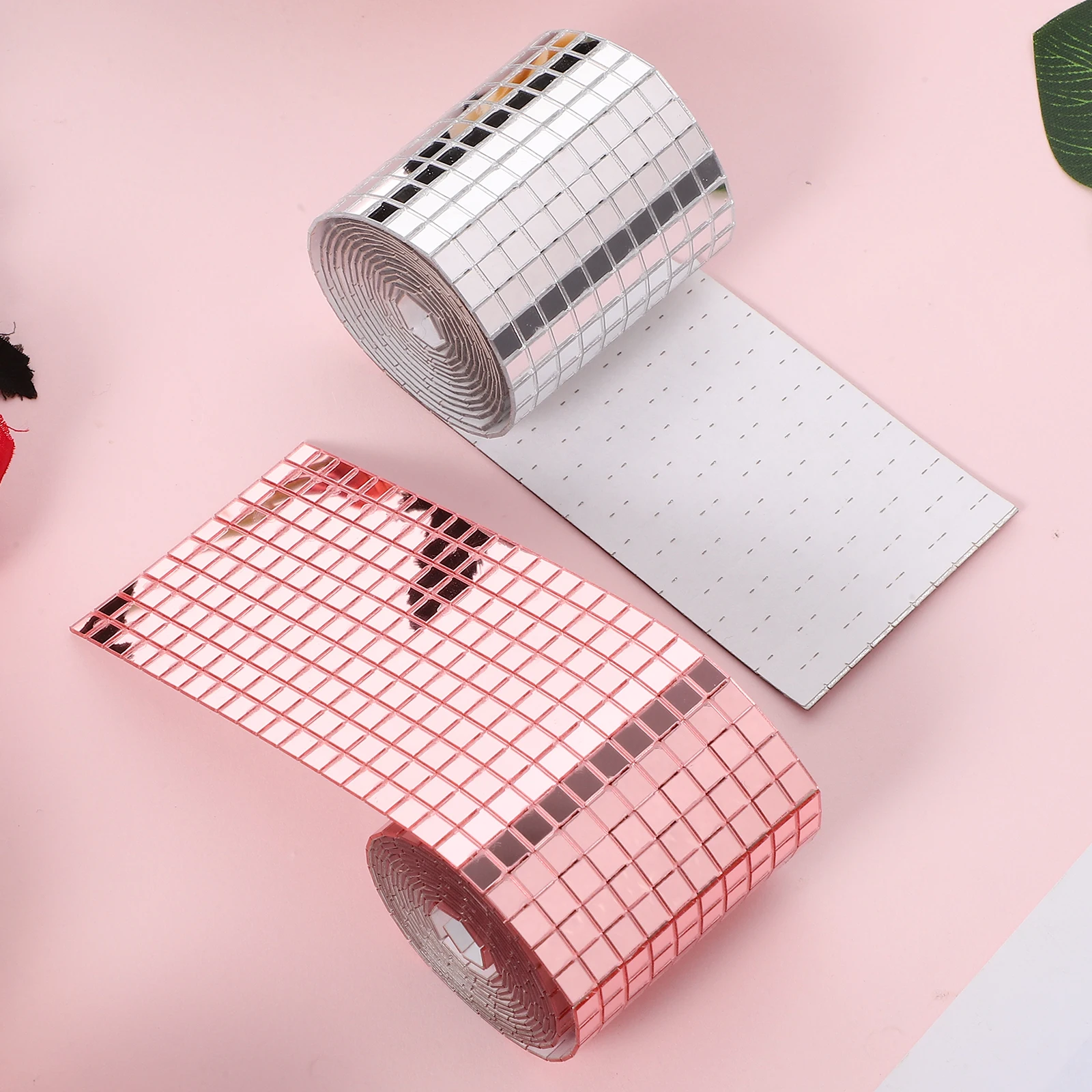 

2Pcs 4x120cm Self Adhesive Acrylic Mirror Mosaic Tiles Stickers for Wall Decor Disco Ball Craft Projects Sticky Tile