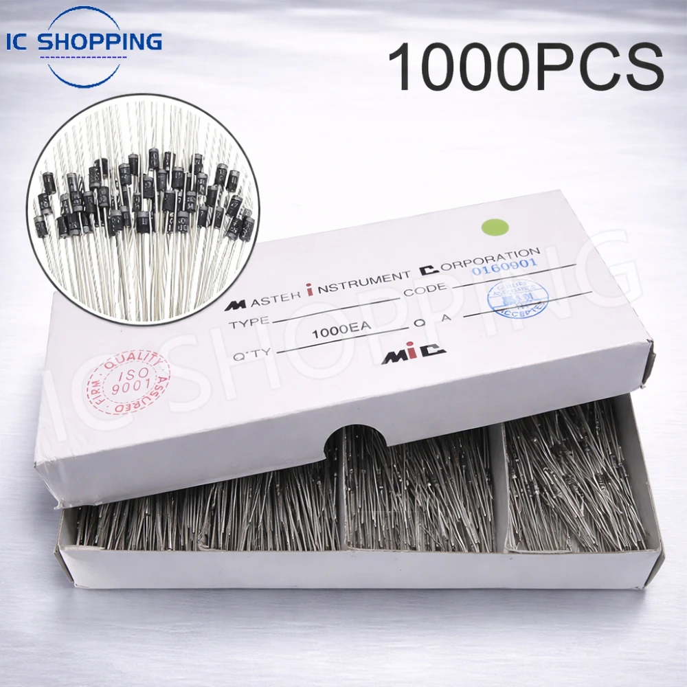 1000PCS SR Series SR160 SR240 SR360 SR560 1A-5A 60-100V Fast Switching Schottky Rectifier Diode Through HolePower Supply Circuit