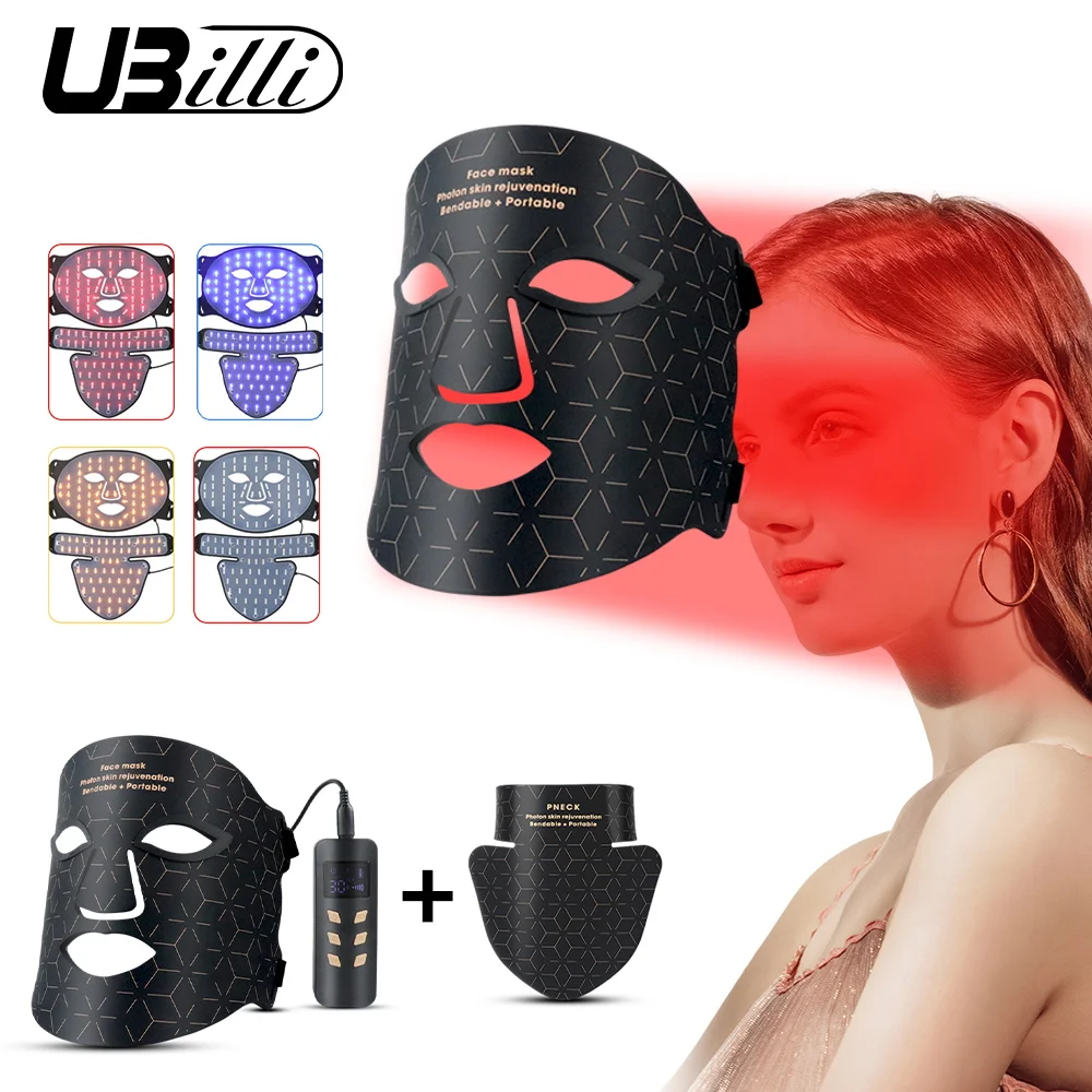 

Led Mask Red Led Light Therapy Infrared Silicone 4 Color 240 Lamp Beads For Face and Neck Red Light Therapy Photon Mask