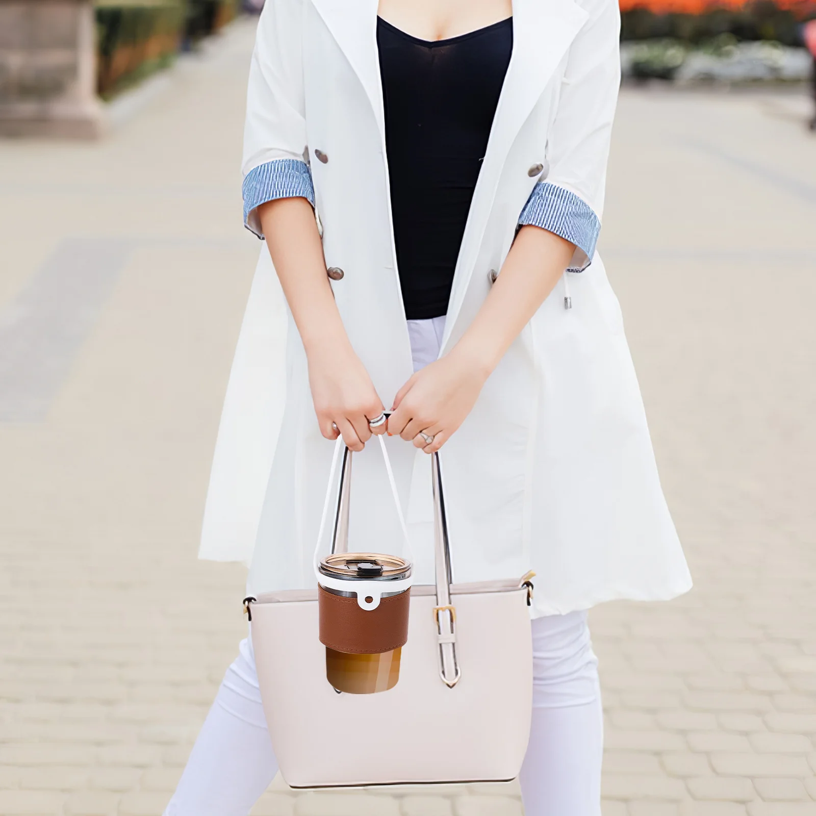 

2pcs Silicone Cup Strap Handheld Carry Handle For Coffee Milk Tea Hot Water Portable Drink Carrier Outdoor Cup Holder Kitchen