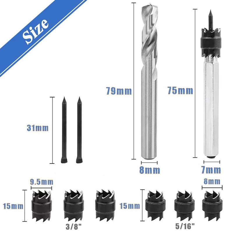 ABNO-10 шт. наборы фрез для точечной сварки, двухсторонние, 3/8 дюйма и 5/16 дюймов, HSS, роторная фреза для точечной сварки, дрель для удаления точечной дрели