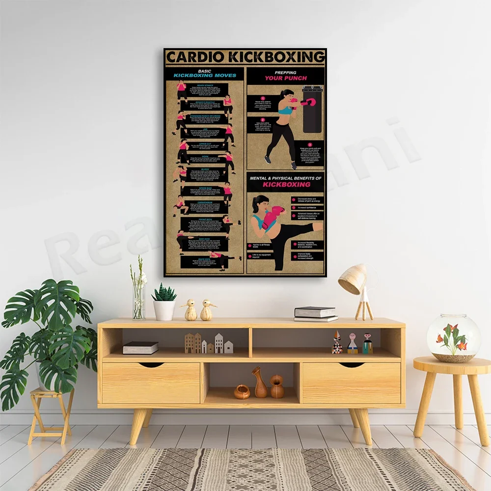 Aerobic taekwondo poster, taekwondo knowledge, female coach wall decoration, sports fitness art exercise picture gym decoration