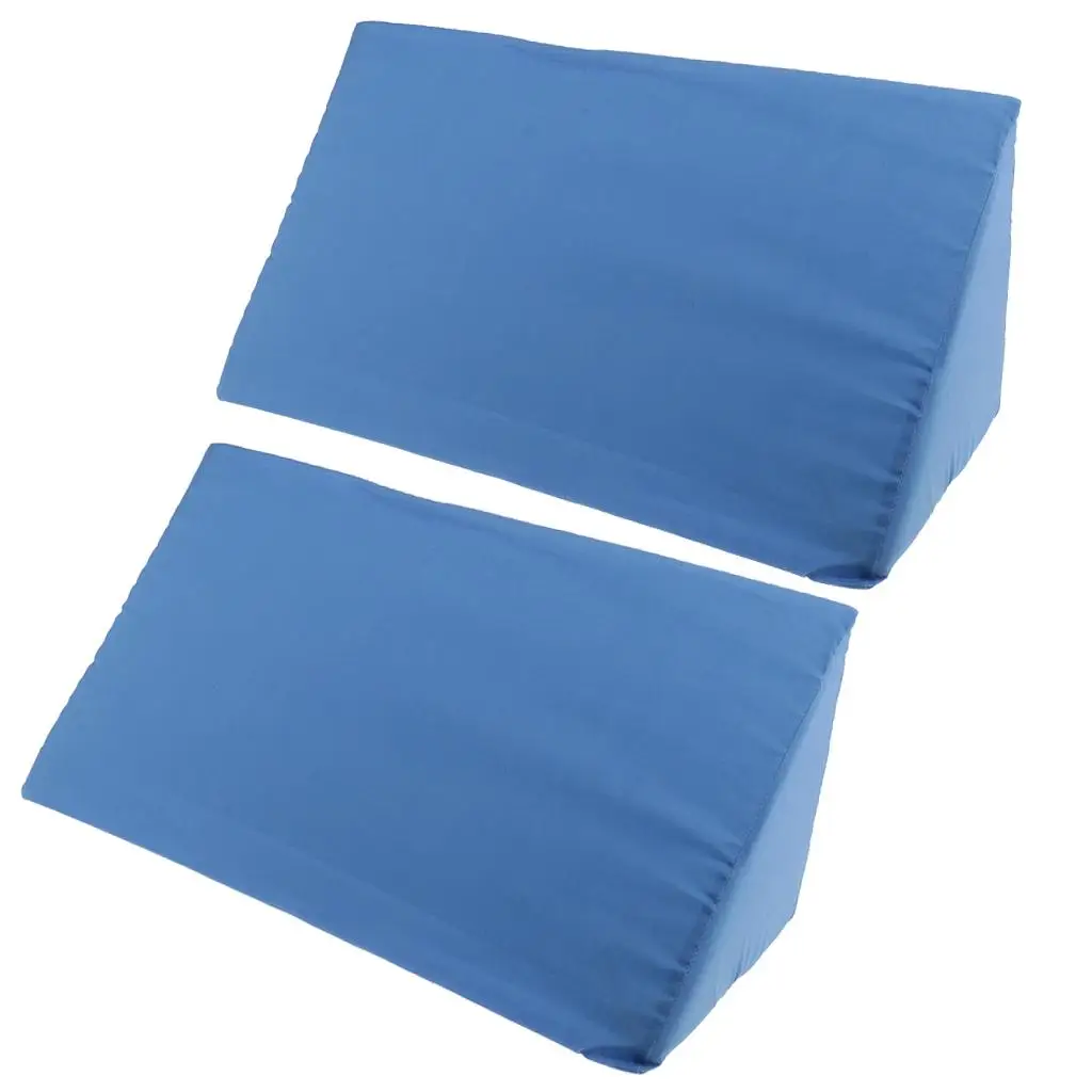 2 Pieces Adult Reflux - Back, Knee Cushion with Cover , Blue, 20x10x5.5 inch