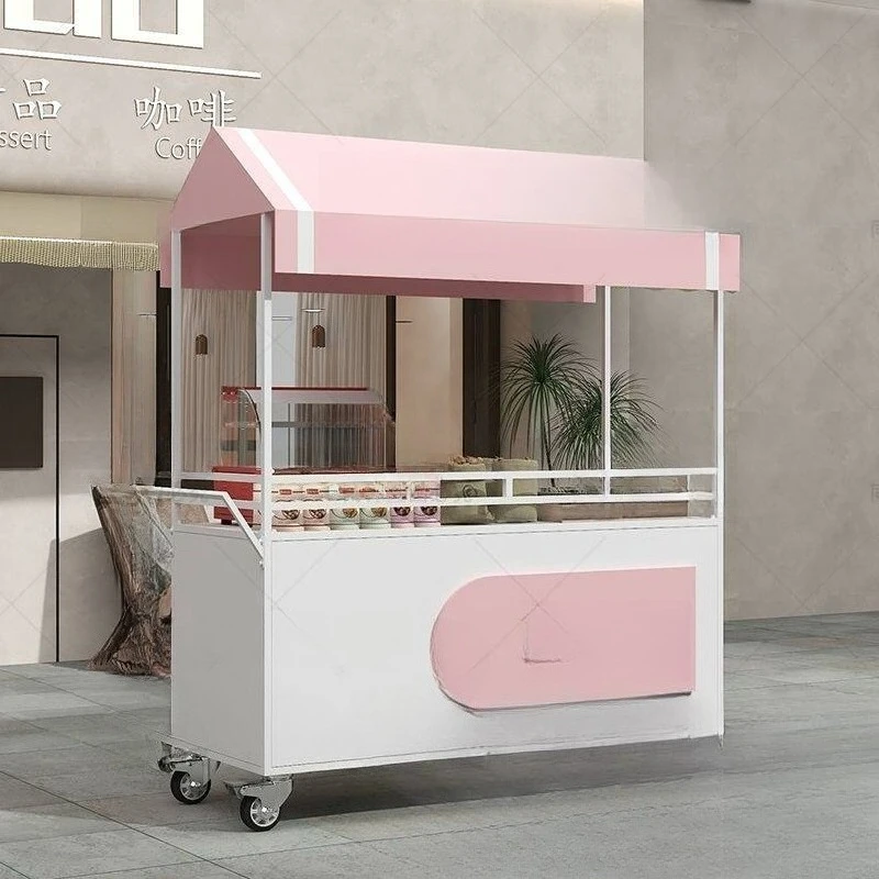 

Outdoor mobile snack stall car, dining car, street stall, wrought iron float, stall, trolley, night market, sales