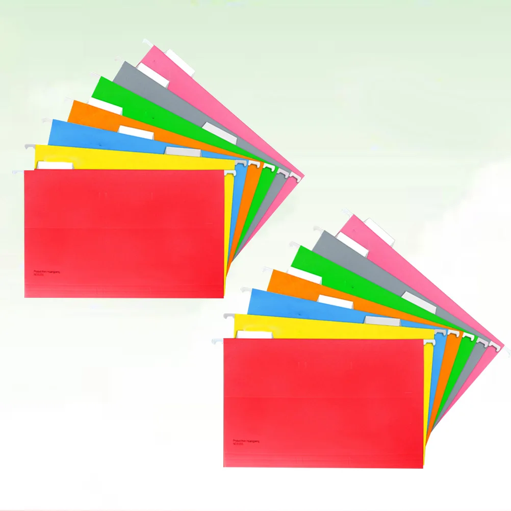 14Pcs Bright Hanging File Folders Premium Paper Organizer for Office Document Storage and Classification