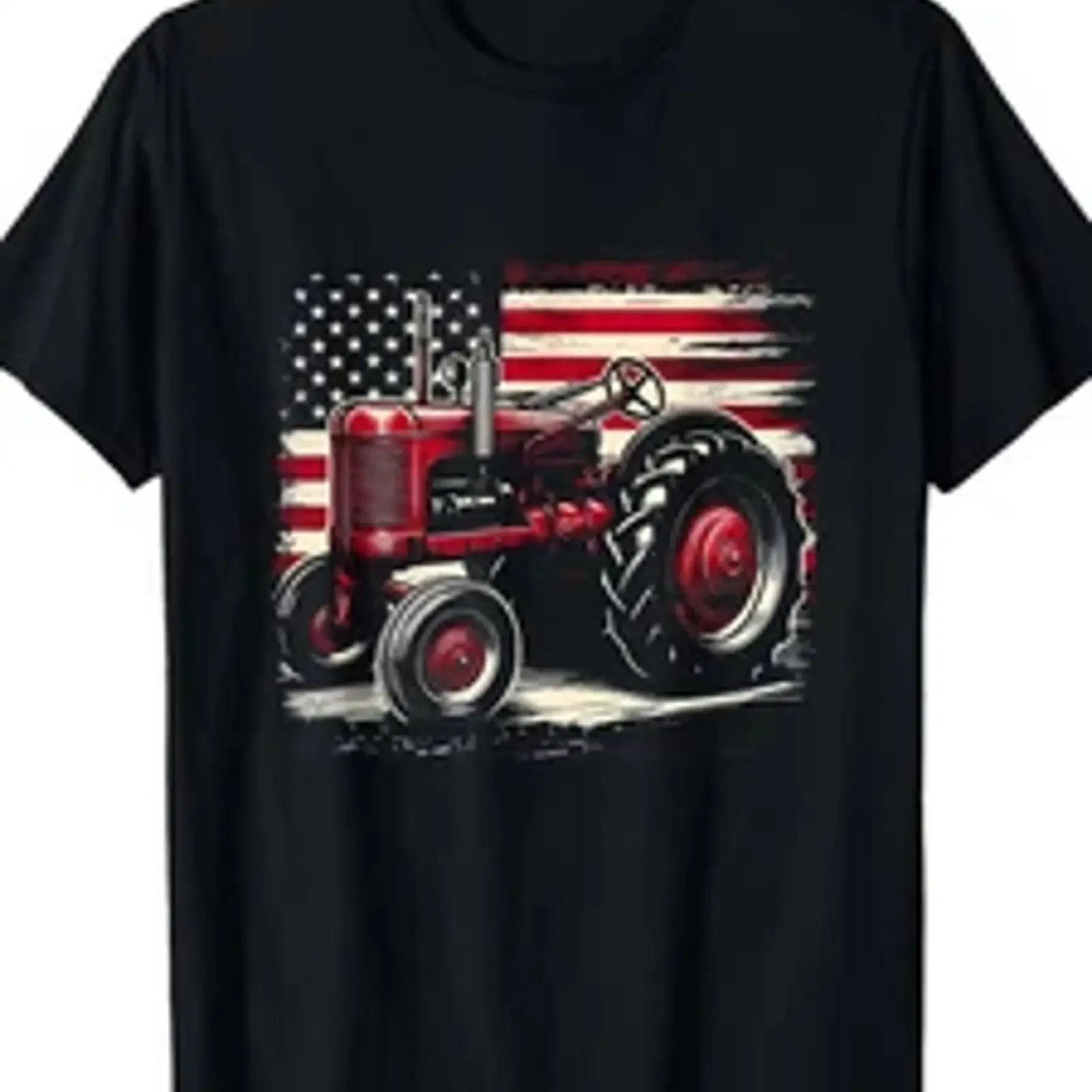 Old Farmall Cub Tractor American Flag Patriotic Farming Farm T Shirt Cool Design vintage Washed fashion graphic Stylish Soft