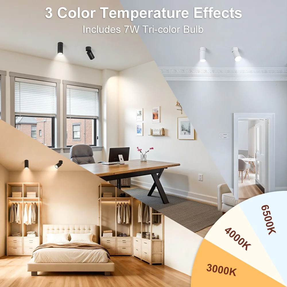 Foldable LED Downlight GU10 3Colors Ceiling Spot Light For Home Bathroom Kitchen Room Decor Lights Fixture Downlight 110V 220V - view 4