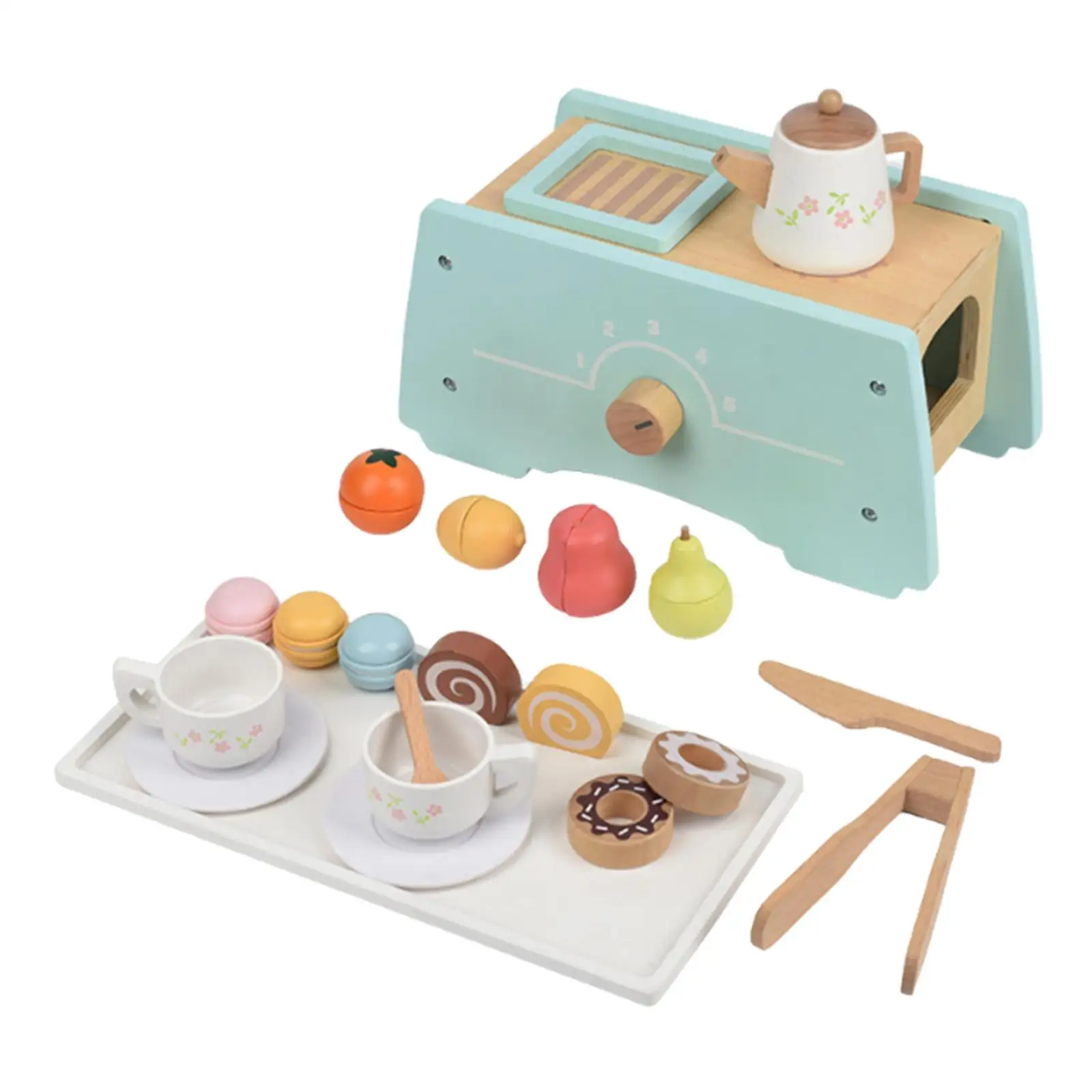 

Kids Tea Set Pretend Toy Educational with Teapots Cups Princess Tea Time Toys Pretend Play Playset for Kids Birthday Gift Girls