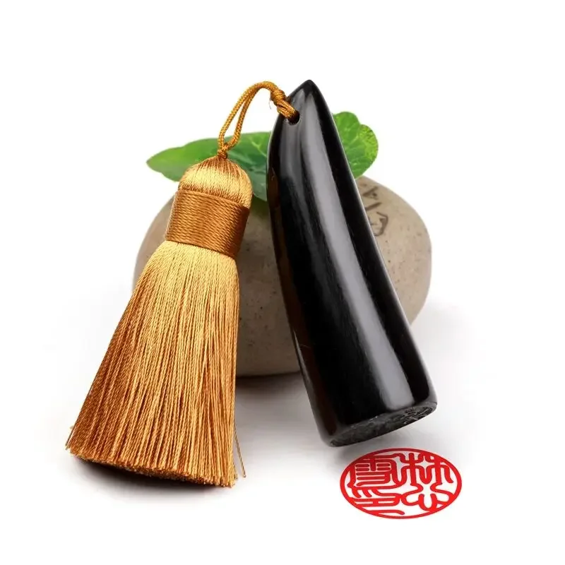 

Natural Ox Horn Name Stamps Chinese Traditional Style Customized Private Stamp Seal Round Customized Engraving Stamp Art Supply
