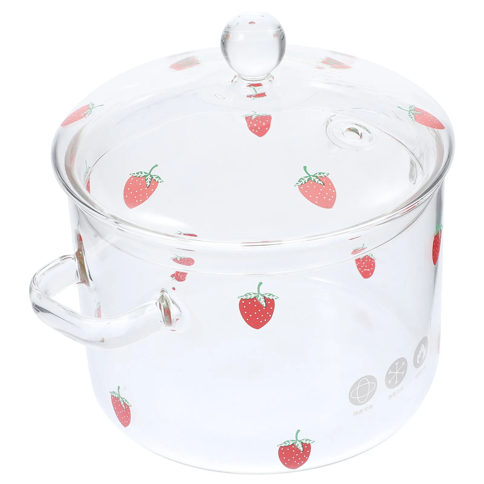 

High Borosilicate Glass Soup Pot Double Ear Lid Heat Resistant Kitchen Cookware Clear Cooking Pot for Soup Noodles Home