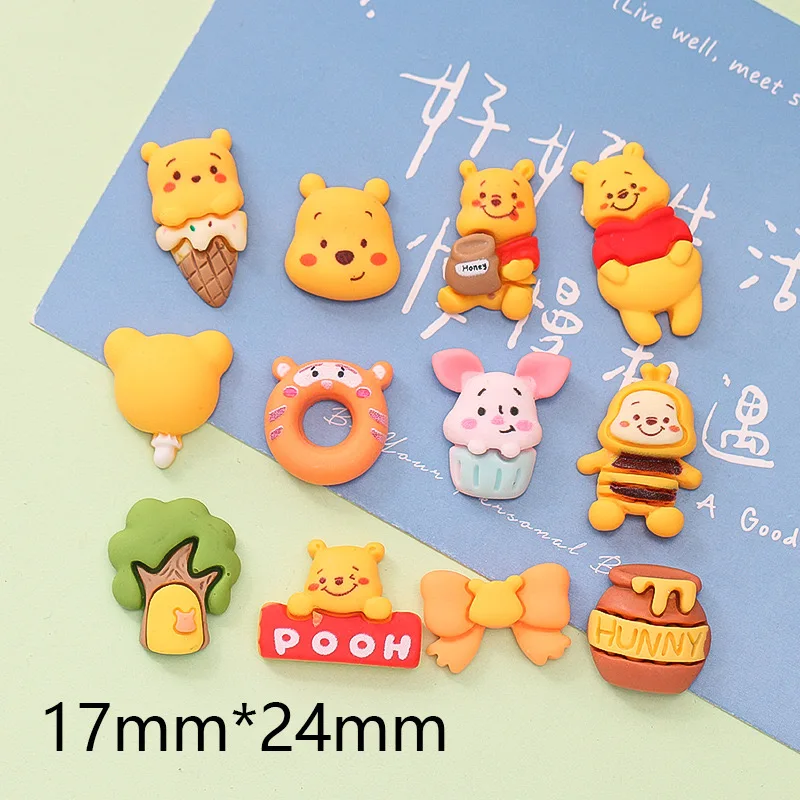 10 Pcs New Disney Cute Cartoon Little Bear Ice Cream, Honeypot Series Resin Diy Fashion Jewellery Party Hairpin Accessories B19