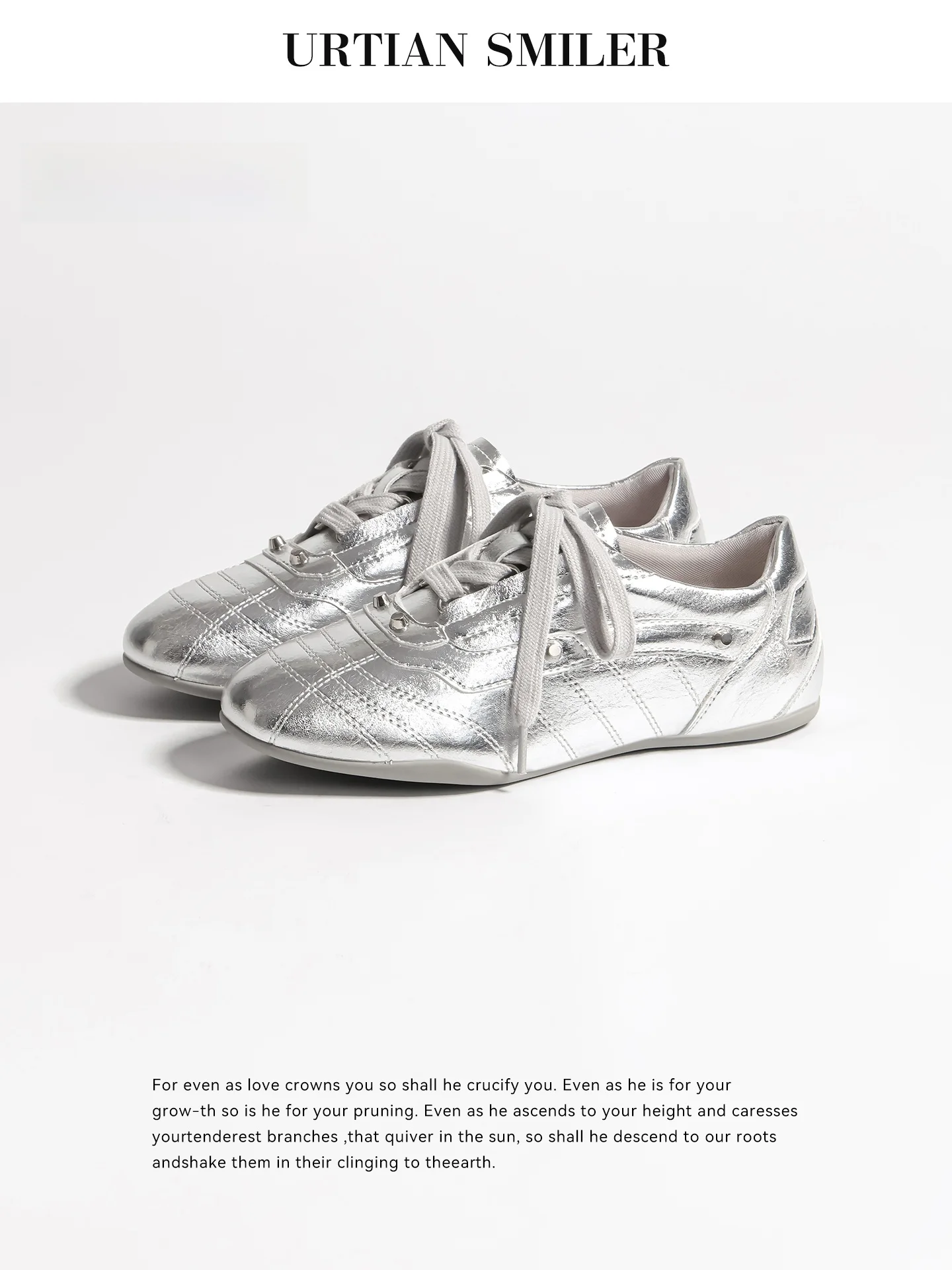 Lightweight Casual Ballet Dequn Shoes Women's Flat Bottom Rivet Sport Leisure Shoes Leather Version Silver Ballet Flats