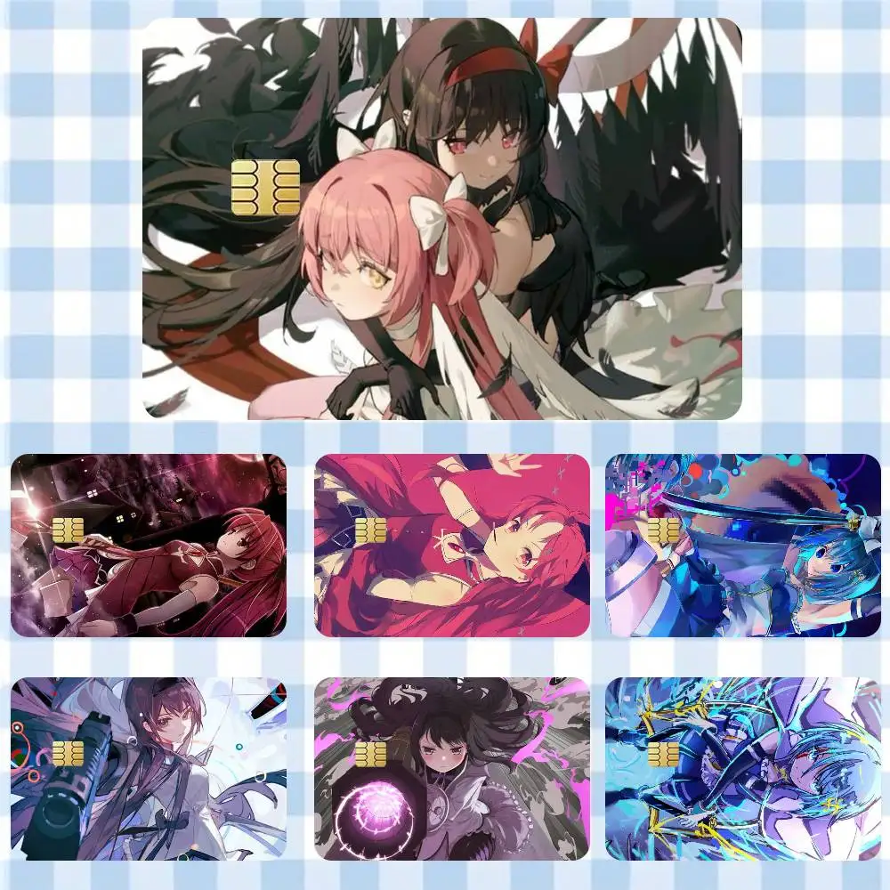 

Puella Magi Madoka Magica Anime Girl Cute Sticker Film Tape Skin for Credit Card Debit Card Waterproof Stickers Cartoon