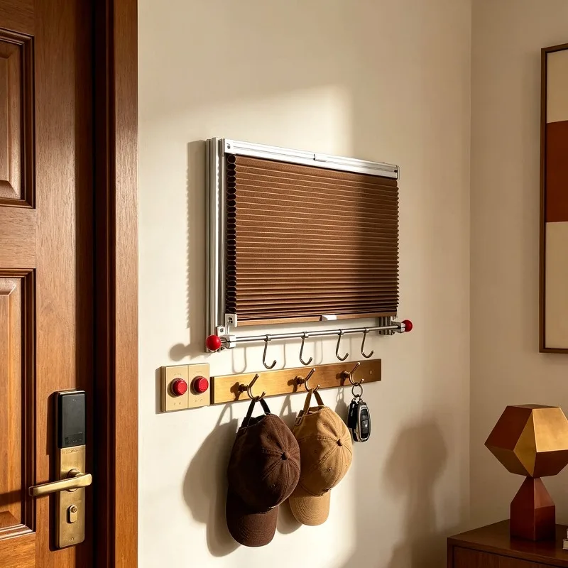 Bauhaus medieval louver curtain meter box decorative painting, hanging type shielding electric switch box wall hanging simple