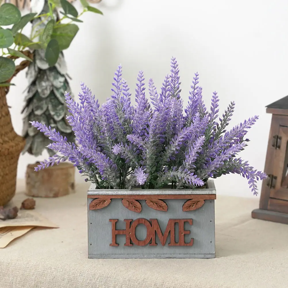 

Simulation Lavender Potted Plant Artificial Bonsai Decor Desktop Fake Purple Home nament High Quality Material Practical