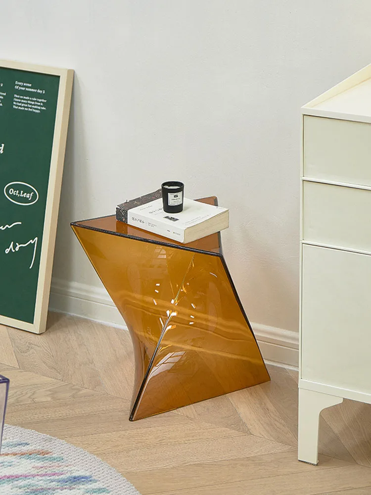 Creative Coffee Table,Acrylic Furniture,Living Room,Sofa Corner Table,Irregular Transparent Balcony,Small Edge Tables Customized image 5