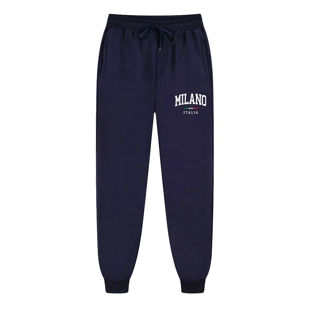 Milan letter pattern printed women's long pants - High-quality sports and casual pants - Spring and autumn warm-weather pants