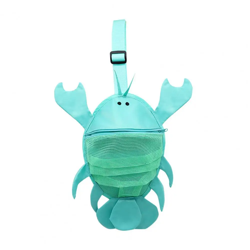 Cartoon Lobster Shape Kids Beach Bag Breathable Mesh Design Toys Shell Collecting Storage Bag Children Sand Tools Organizer