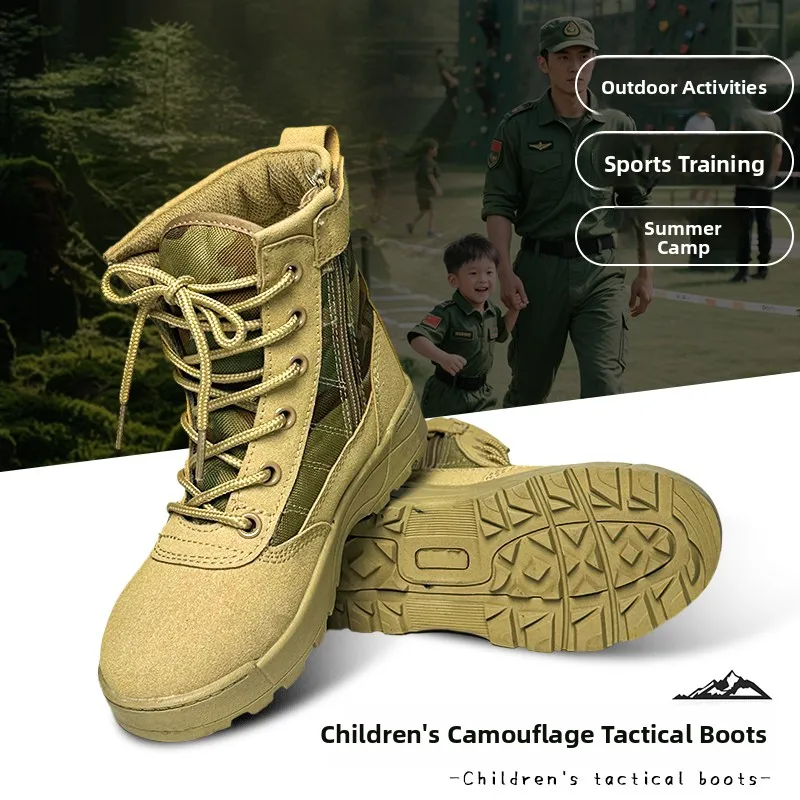 outdoor-camouflage-tactical-boots-children's-training-boots-military-training-boots-hiking-boots-shock-absorption-mid-tube