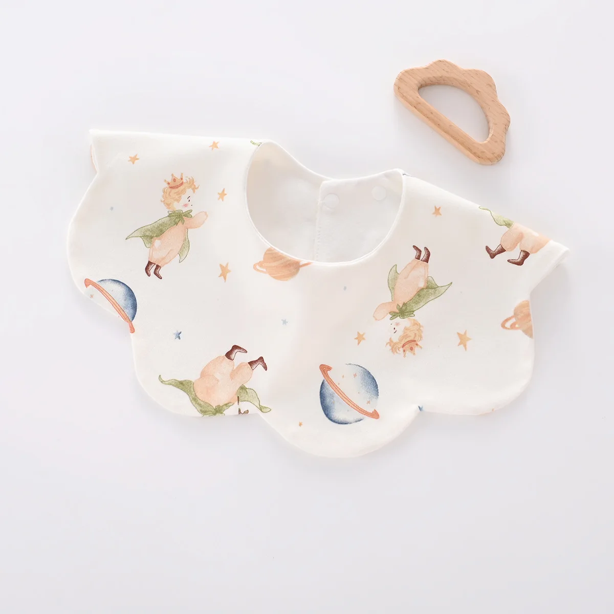 Baby Bib - 100% Cotton Waterproof Drool Cloth Newborn 360-Degree Extra-Large Absorbent Bib Feeding Bib