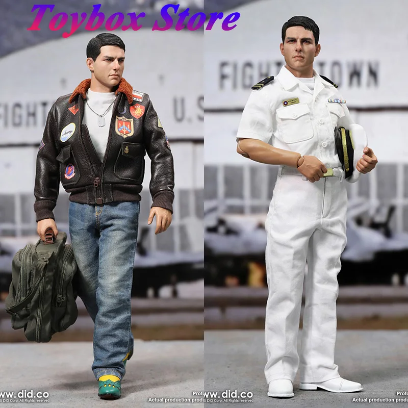 

DID MA80181 1/6 Tom Cruise US Naval Aviator Lieutenant Man Action Figure Leather Coat Design Delicate 12" Full Set Soldier Model