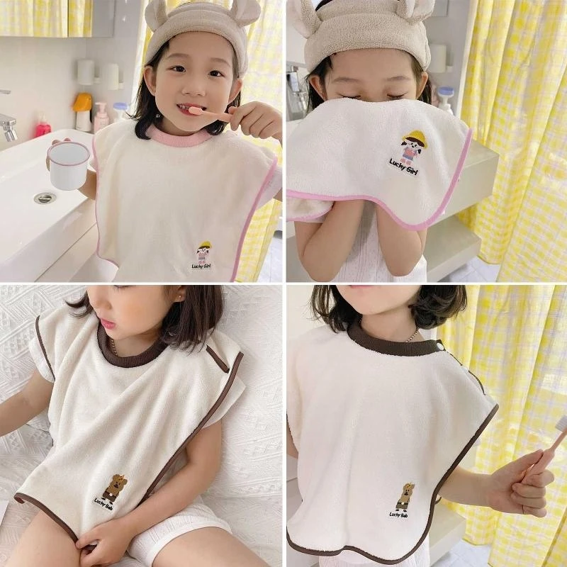 J15U مريلة أطفال مقاومة للمياه لنانو زلق بدون أكمام مريلة تغذية ملابس تجشؤ منشفة منشفة لعاب الأطفال للأولاد حديثي الولادة #4