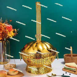Supplies Cookware Chafing Dish for Buffet Set Hot Selling Gold Round Food Warmer Luxury Wedding Party