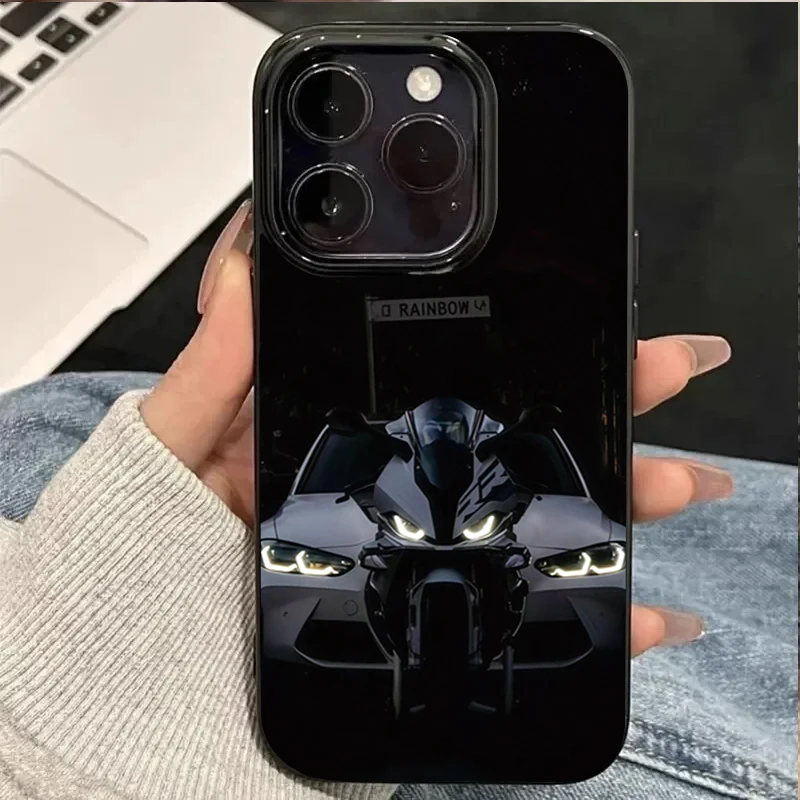 Kreative Motorrad Auto Ddesign Muster Telefon Fall Für iPhone 17 Air 16 15 14 13 12 11 Pro Max 16E XR XS 7 8 Plus Soft Cover