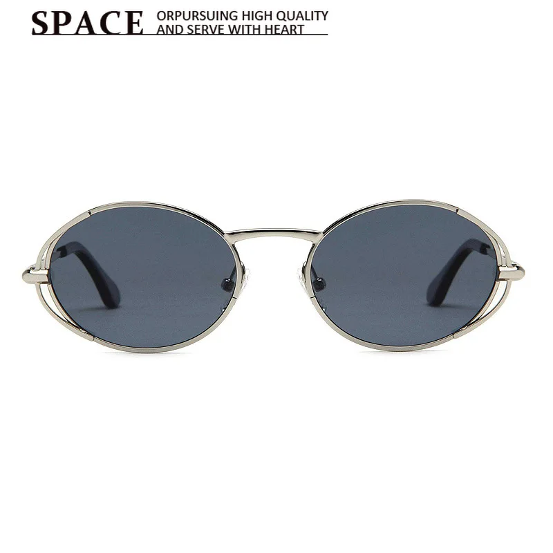 High Quality Punk Small Oval Metal Polarized Sunglasses Unisex Trendy Luxury Texture UV400 Protection Shades Eyewear Men Women
