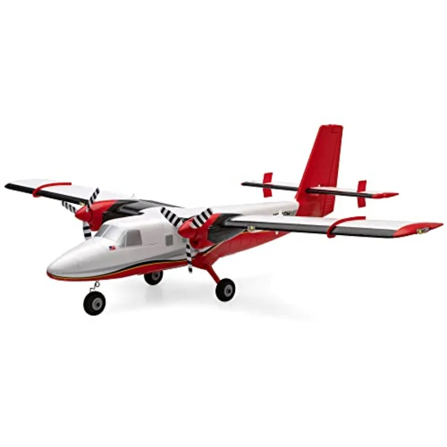 RC Airplane UMX Twin Otter BNF for outdoor flying, lightweight EPP foam body, gray and orange color, AS3X stabilization and SAF