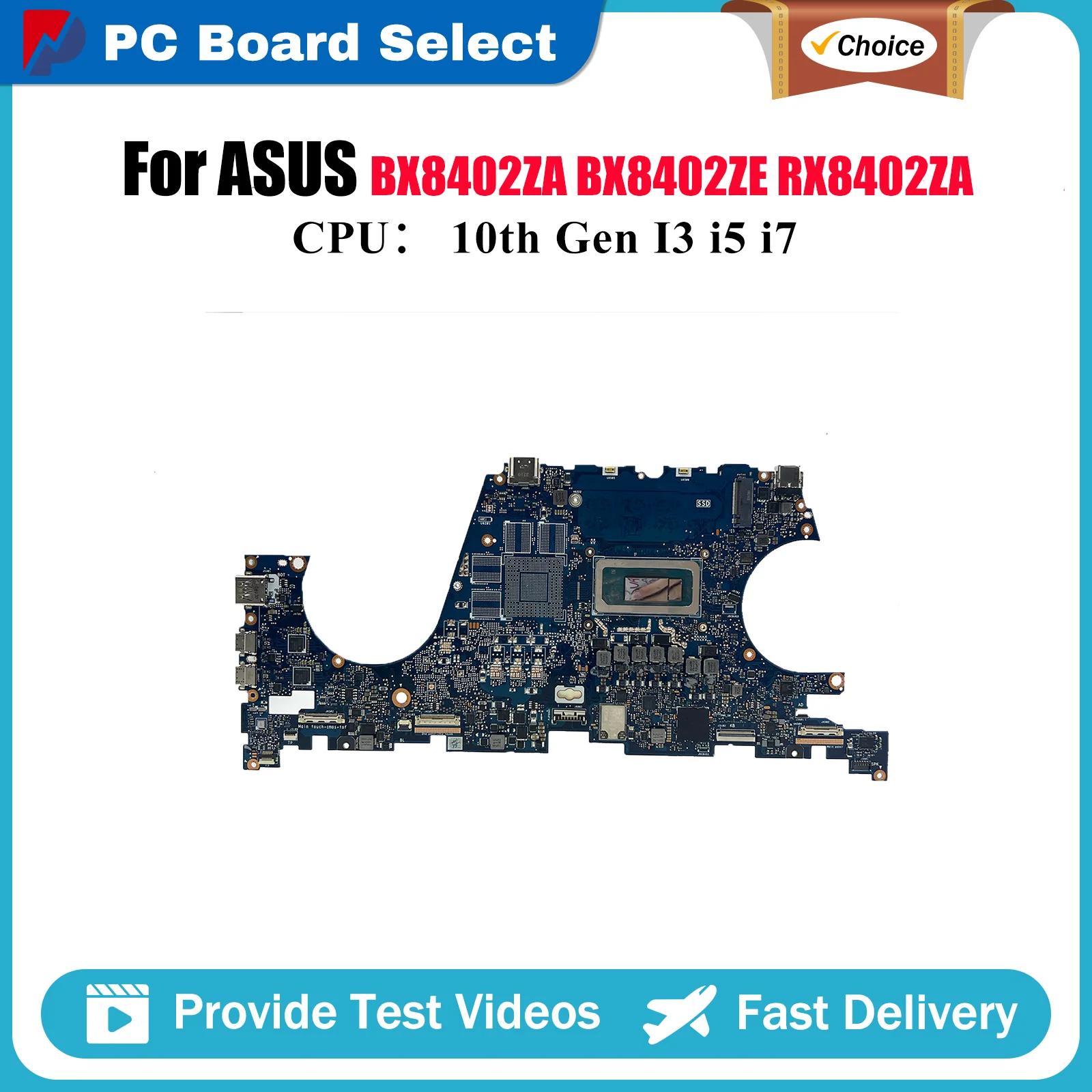

UX8402ZA Laptop Motherboard For ASUS UX840ZE UX840ZA BX8402ZA UX840ZC RX8402ZA UX8402 BX8402ZE Mainboard With 10th Gen I3 i5 i7