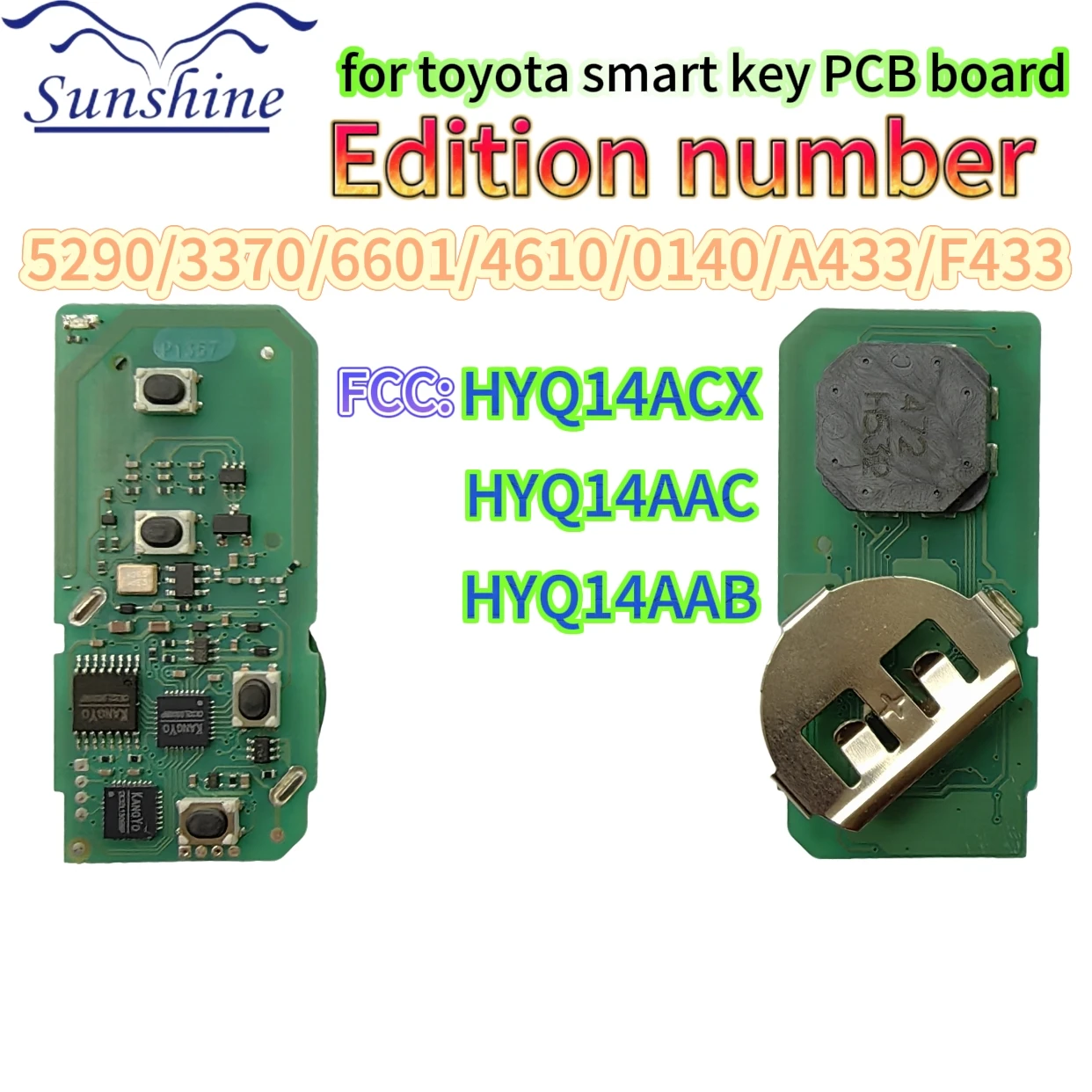Sunshine 4D Smart Key For Toyota For Lexus Smart Remote Key For Lexus ES FCC ID: 0140 3370 5290 F433 A433 0500 6601 0111 6221