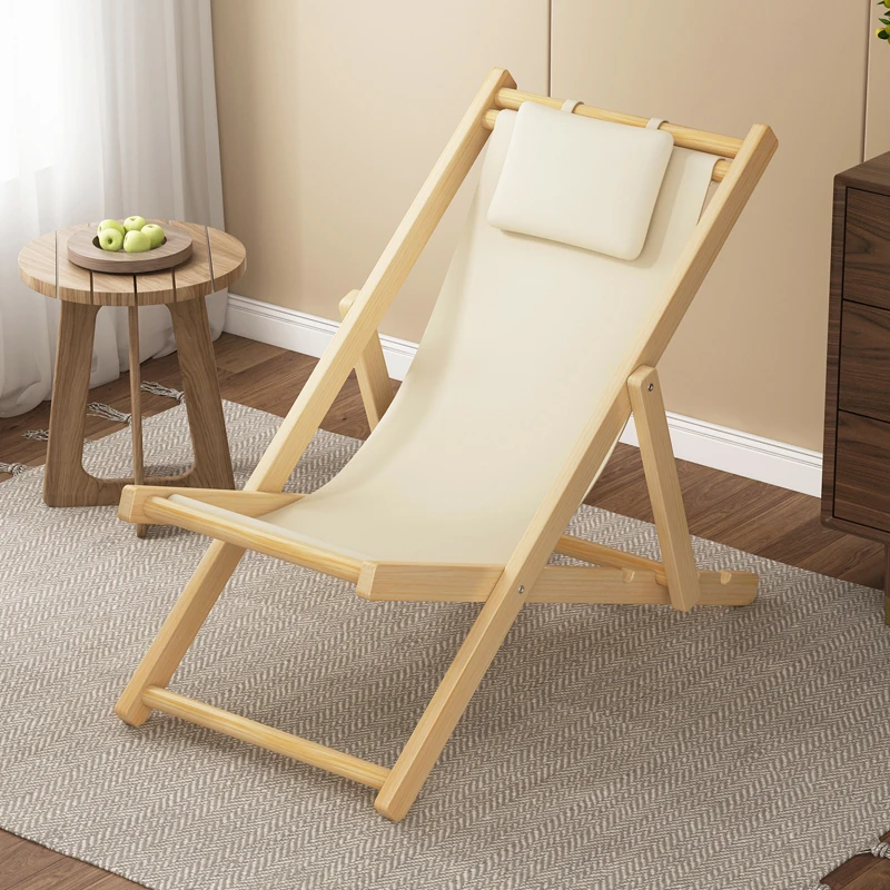 

Solid Wood Beach Chair Folding Outdoor Nap Lounge Casual Home Balcony Chair Portable Camping Lazy Silla Playa Furniture WKOC