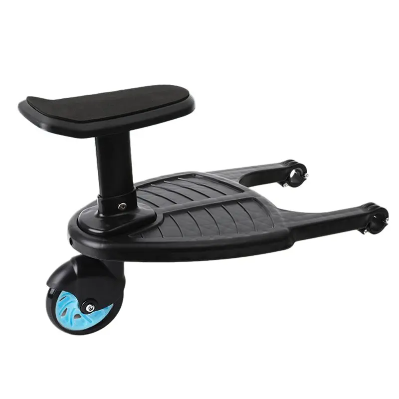 【NEW USER EXCLUSIVE】2X Baby Stroller Wheeled Board Kids Wheel Board Stroller Step Stand Ride On Boards Plate Detachable Seat Blu