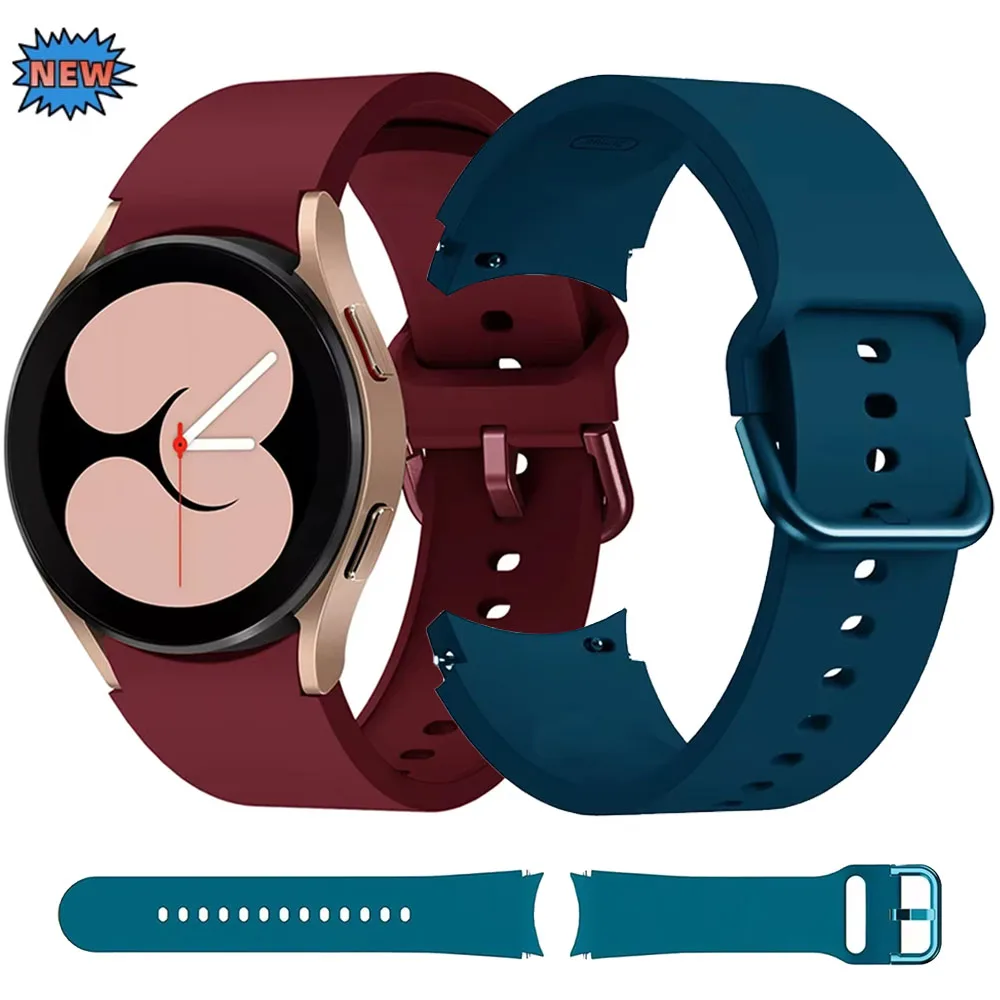 Soft Silicone Strap for Samsung Galaxy Watch 7 6 5 4 40mm/44mm 5Pro 45mm No Gaps Comfortable Bracelet For Watch 4 6 Classic Band