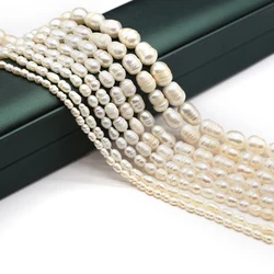 A Rice-shaped Cultured Pearls White Natural Freshwater Pearls Spacer Beads for Jewelry Making DIY Necklace Bracelet Accessories