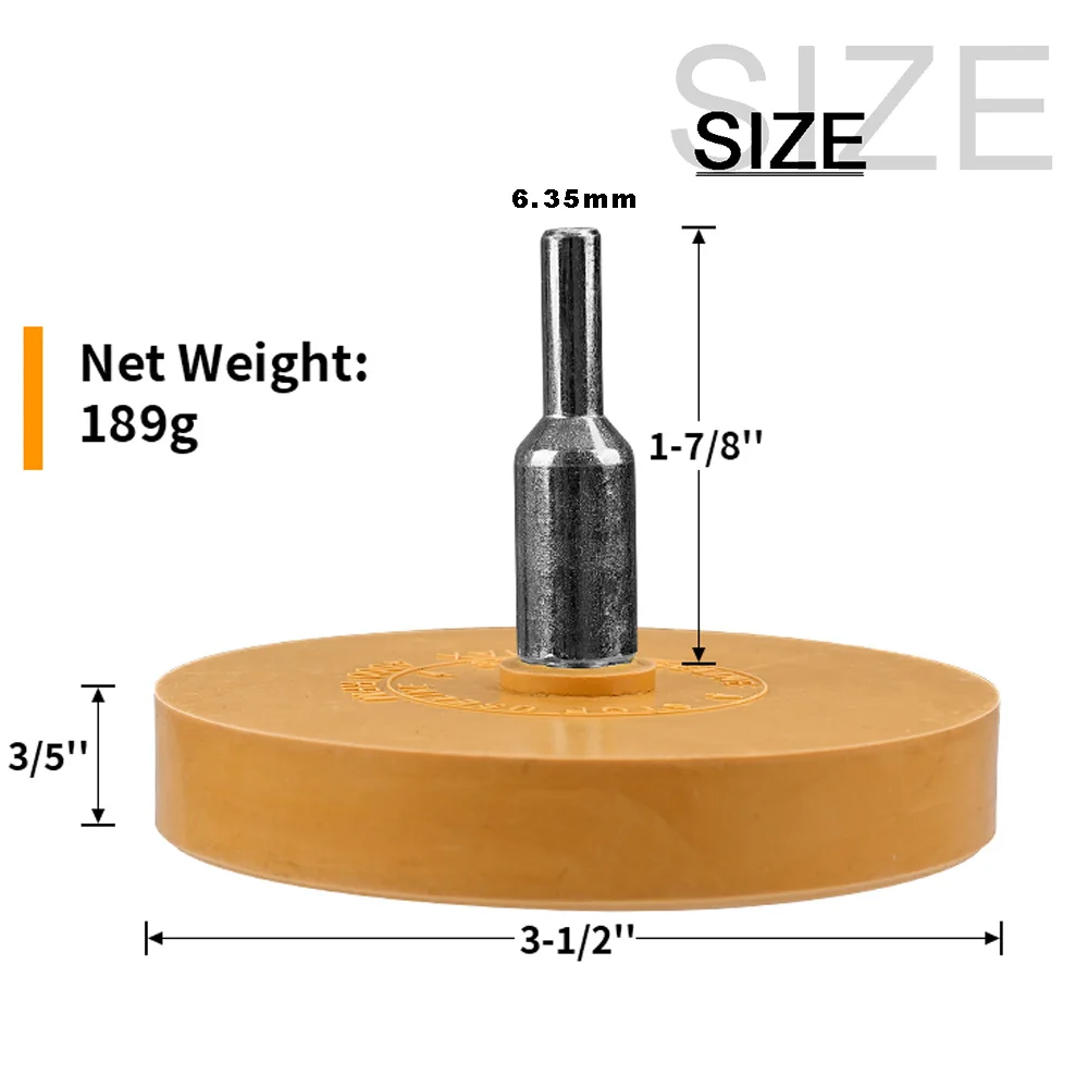 1pc 88mm Decal Remover Eraser Wheel Car Decal Vinyl Tape Adhesive Remover Wheel for Drill Rubber Eraser Cleaning Tool