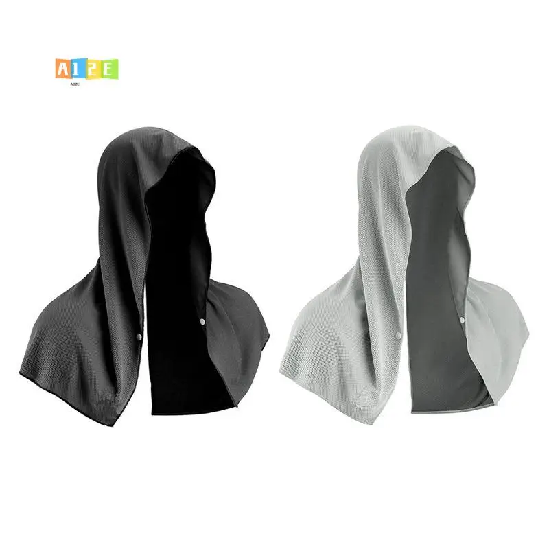 A12E-2 Pack Cooling Hoodie Towels Cooling Towels For Neck And Face Camping Towel For Gym, Yoga, Sports Outdoors Activities