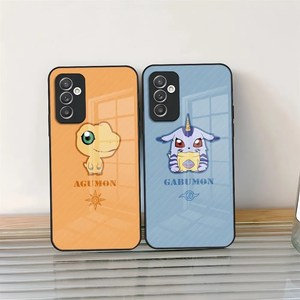 Cartoon Digimon Phone Case Glass for Samsung Galaxy S24 S20 S21 S22 S23 Ultra Fe Plus A34 A54 A24 A52 A53 M54 Cover