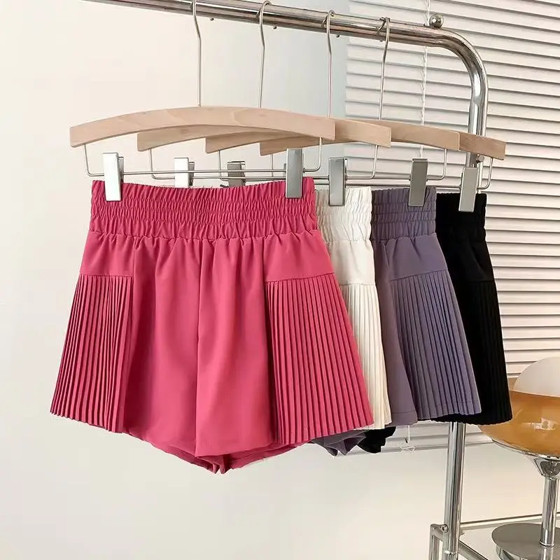 

Женские спортивные шорты, свободные утягивающие плиссированные юбки с защитой от воздействия, брюки для тренировок по бегу, штаны для йоги, брюки для фитнеса с высокой талией