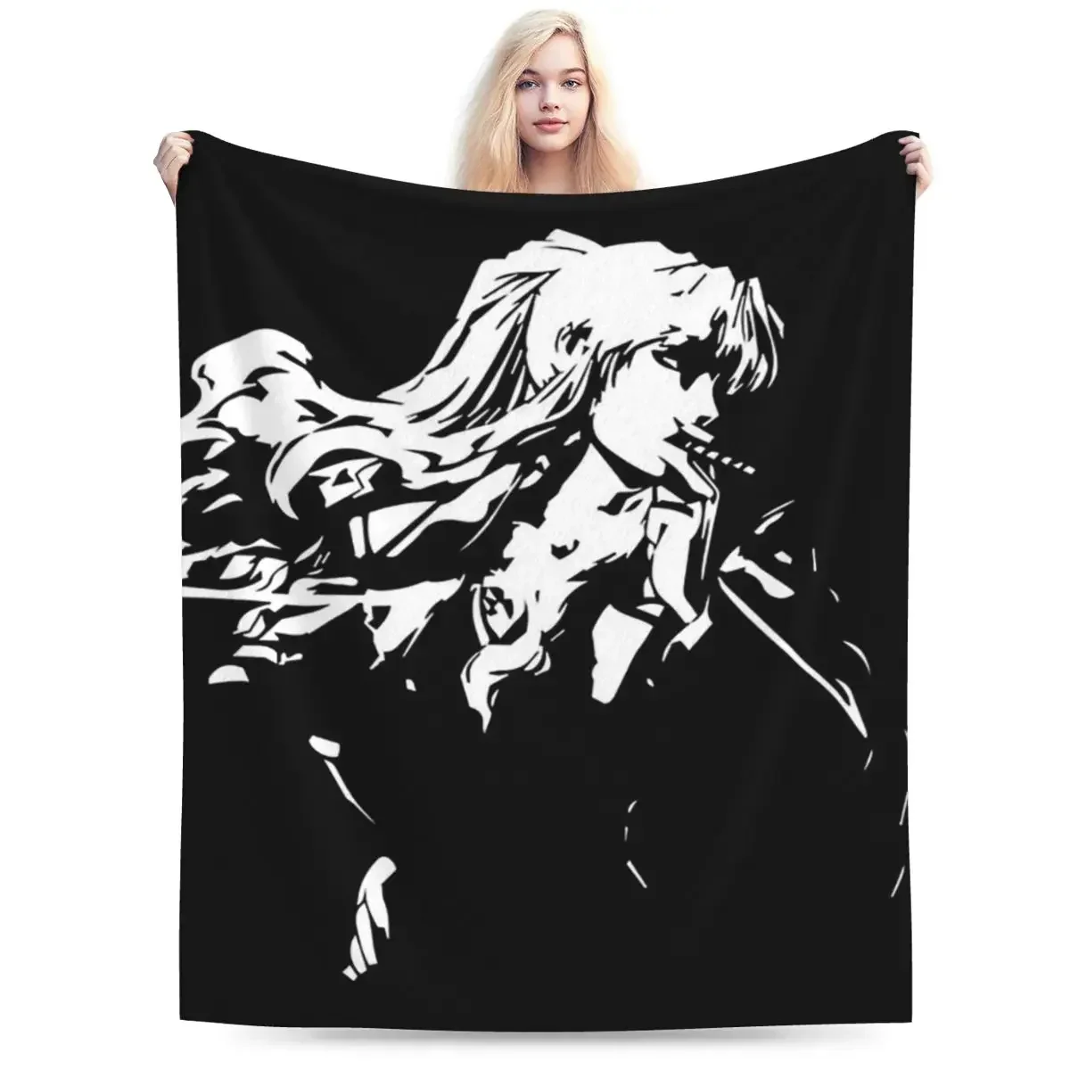 Black Lagoon Balalaika Blanket Soft Warm Flannel Throw Blanket Bedspread for Bed Living room Picnic Travel Home Couch