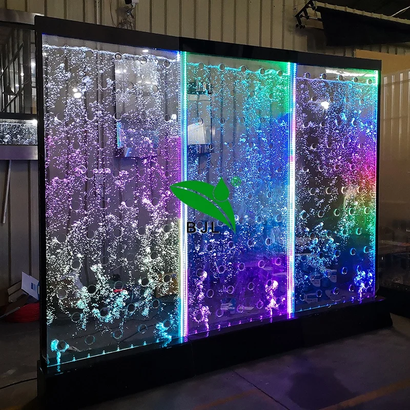 customized.Factory custom made led lighting music audio speaker waterfall bubble wall screens & room dividers