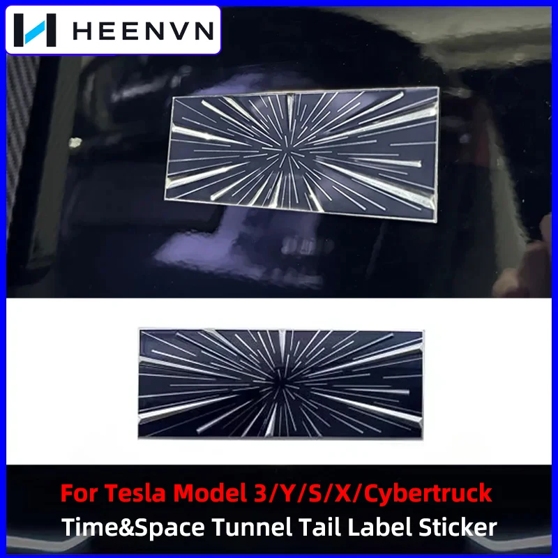 Heenvn Space Tunnel Logo Emblem Decals Sticker Trunk Badge for Tesla Model 3 Y S X Model 3 Highland Model Y Juniper Accessories
