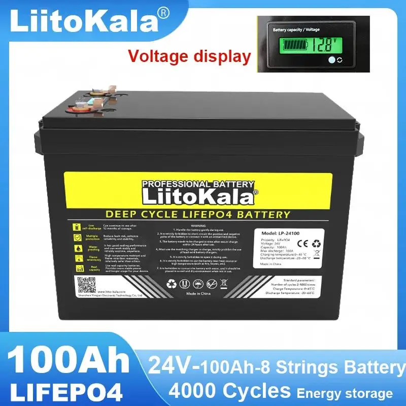 Good 24V/25.6v 100AH LiFePO4 Lithium Battery USB3.0 Type-C Output for Inverter Car lighter Batteries 29.2V Charger Tax Free