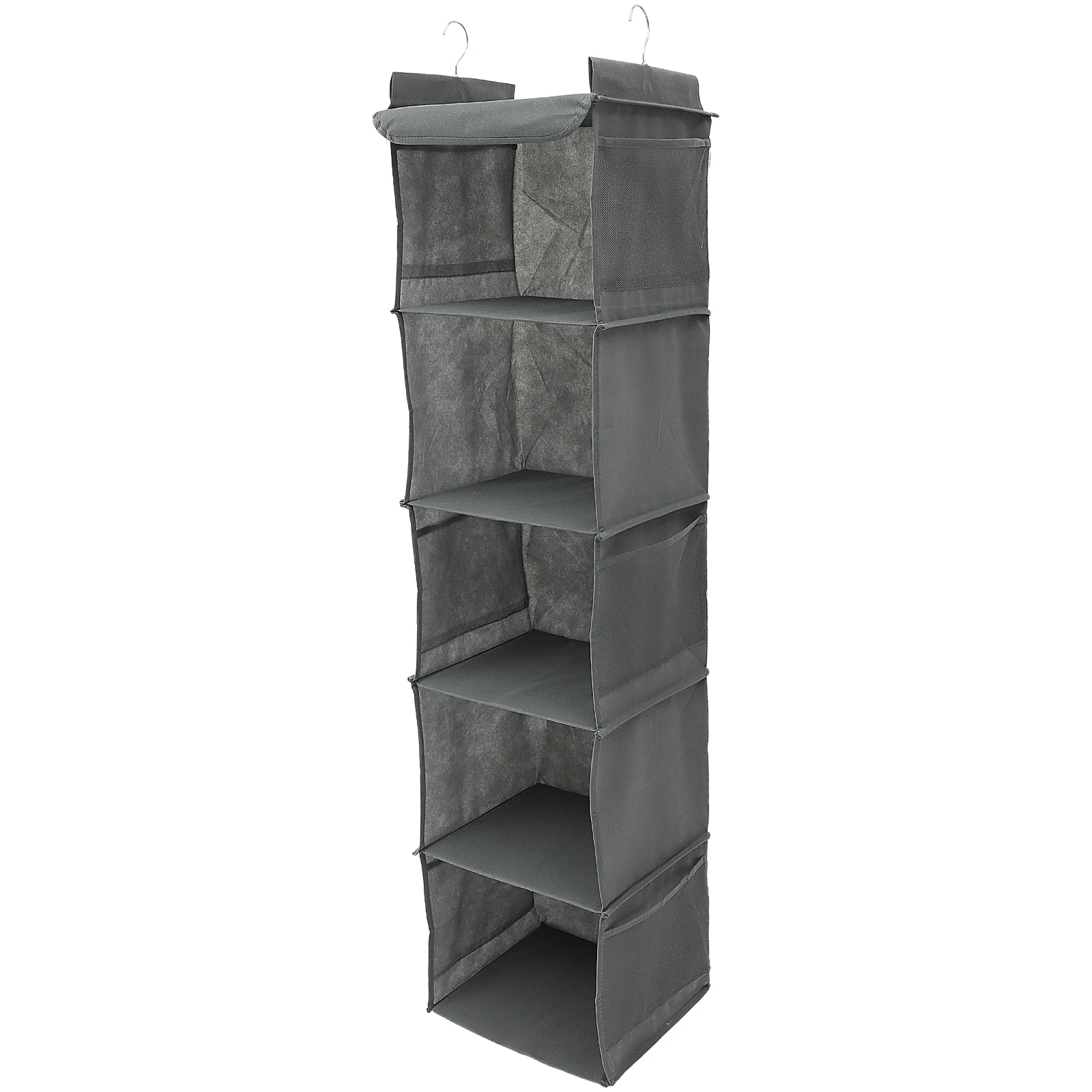 

Foldable Multi-Layer Closet Grey Clothes Storage Bag for Wardrobe Space-Saving Hanging Clothing Organizer PP Non-Woven Fabric