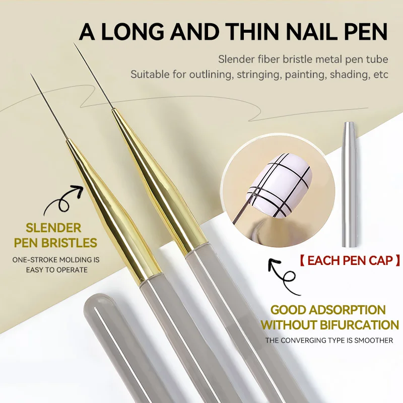Professional Nail Art Brush Set Tip Painting Drawing Carving Dotting Pen Flat Fan Liner Acrylic Gel UV Polish Manicure Tools 6