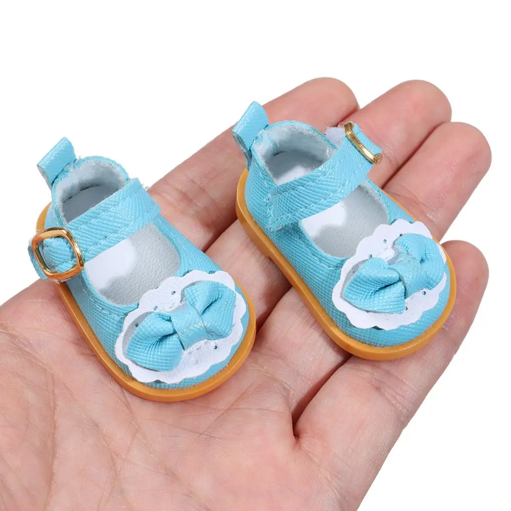 

1Pair 5.5cm Bow Decorate Doll Shoes Fit For 14 Inches Doll PU Leather Mini Shoes Girl's Casual Wears Doll Accessories Kid Best G