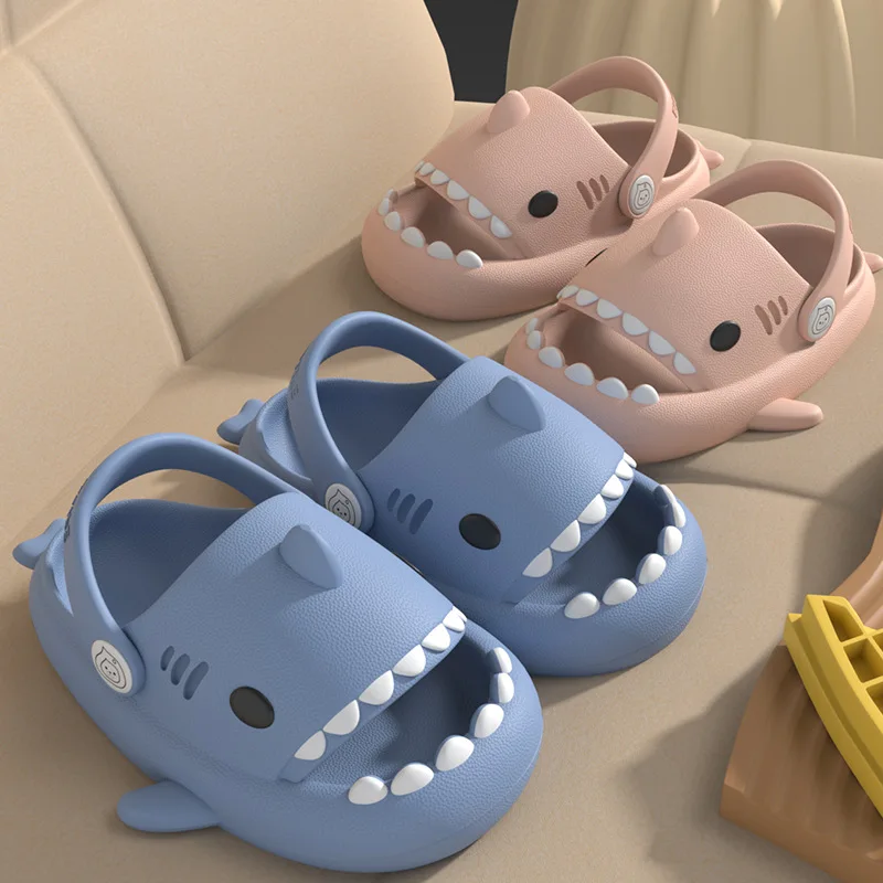 Shark children's slippers summer wear anti-collision boy cartoon cute non-slip cool slippers children's baby hole shoes women